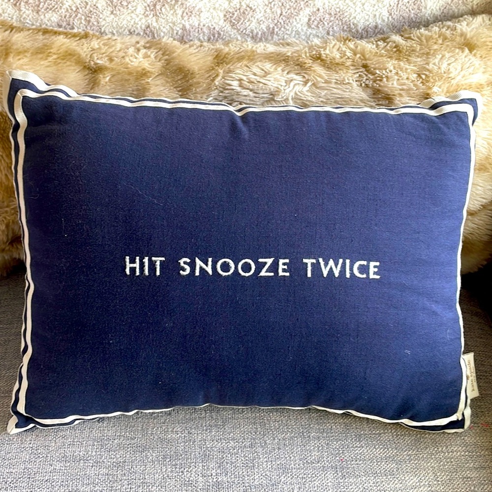 Kate Spade Hit Snooze Twice throw pillow